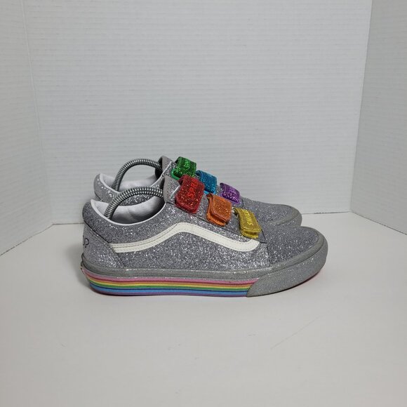 Vans Flour Shop Amirah Old Skool Rainbow Glitter Sneakers Unisex Men 8.5 Wm's 10 - Picture 5 of 13